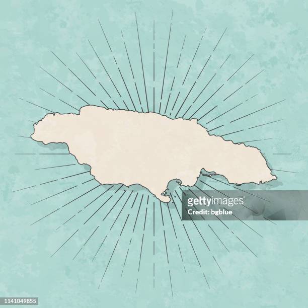 jamaica map in retro vintage style - old textured paper - jamaica stock illustrations