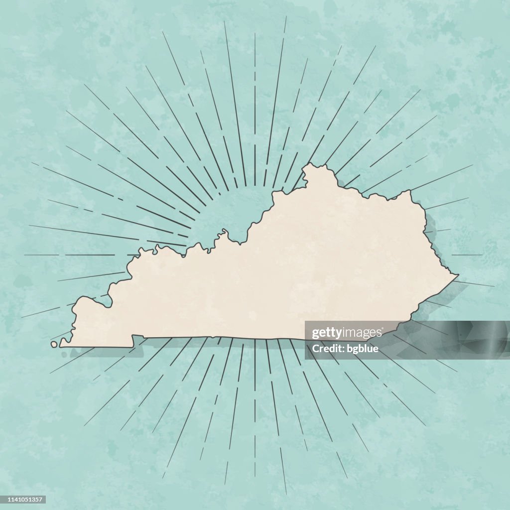 Mappa kentucky in stile vintage retrò - Vecchia carta strutturata