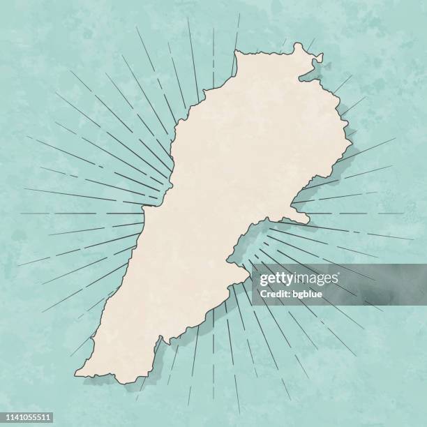 ilustrações de stock, clip art, desenhos animados e ícones de lebanon map in retro vintage style - old textured paper - líbano país