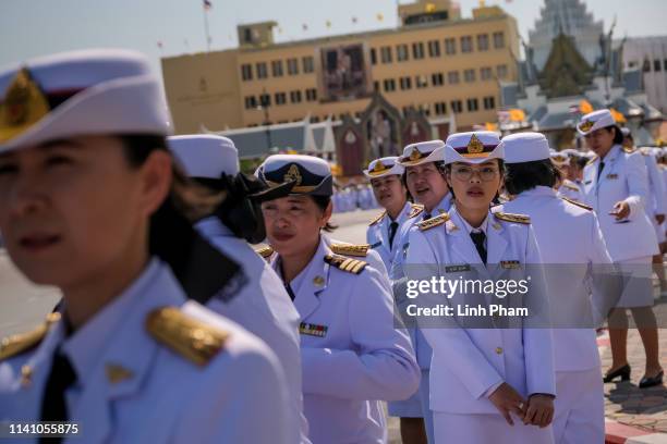 Thai Government and Ministry employees attend the Royal Coronation of King Rama X near the Grand Palace on May 4, 2019 in Bangkok, Thailand. Thailand...