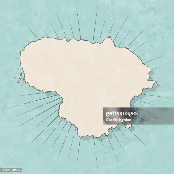 lithuania map in retro vintage style - old textured paper - lithuania stock illustrations