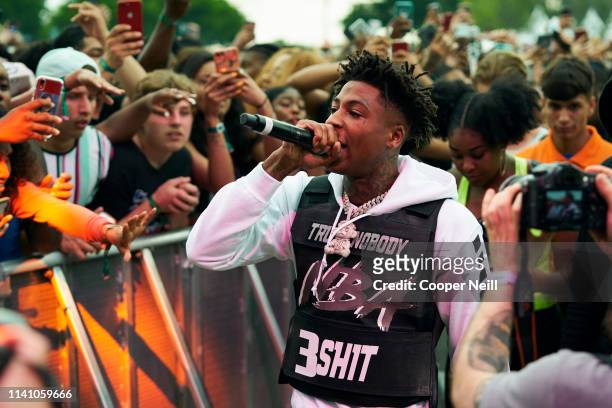 YoungBoy Never Broke Again performs during JMBLYA at Fair Park on May 3, 2019 in Dallas, Texas.