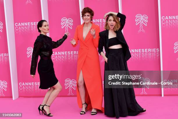 Cast members of 'Perfect Life', Spanish actresses Celia Freijeiro, Aixa Villagran and Leticia Dolera pose on the pink carpet during the 2nd...