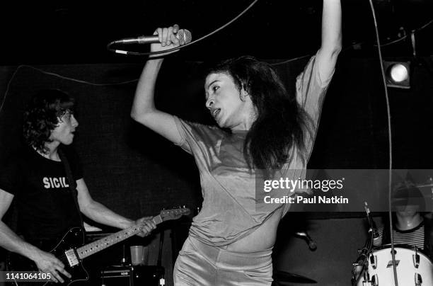 American Rock singer Ronnie Spector performs onstage at Tuts nightclub, Chicago, Illinois, April 28, 1981.