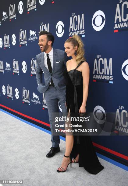 Jeremy Parsons and Andrea Boehlke attend the 54th Academy Of Country Music Awards at MGM Grand Hotel & Casino on April 07, 2019 in Las Vegas, Nevada