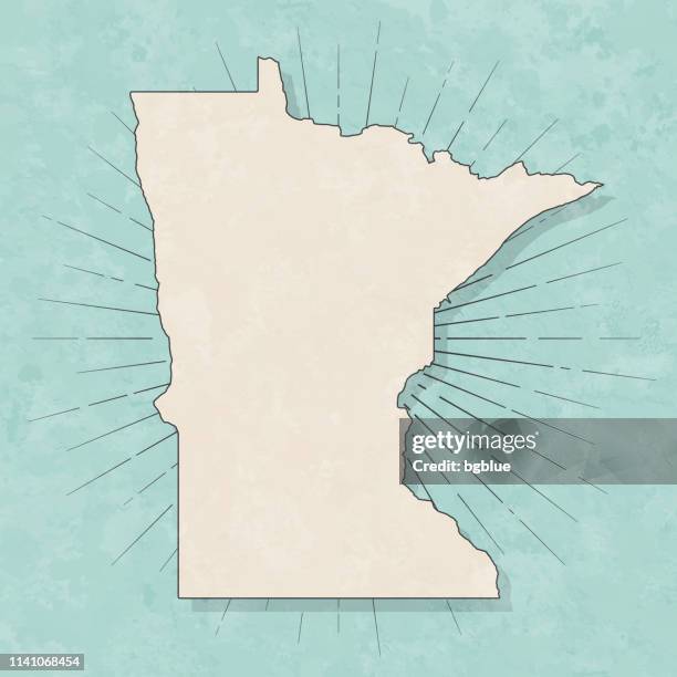 minnesota map in retro vintage style - old textured paper - minnesota stock illustrations