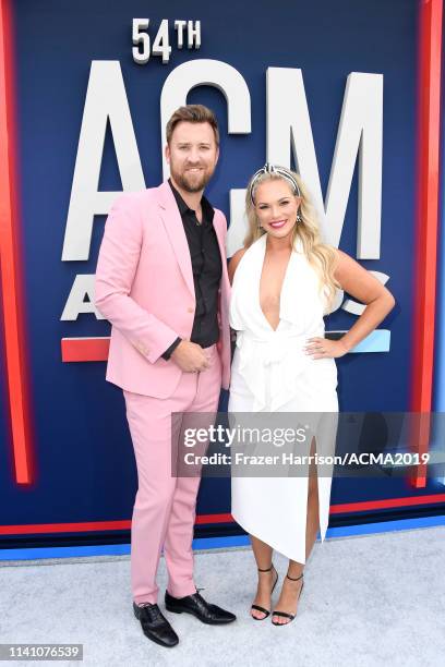 Charles Kelley of Lady Antebellum and Cassie McConnell attend the 54th Academy Of Country Music Awards at MGM Grand Hotel & Casino on April 07, 2019...