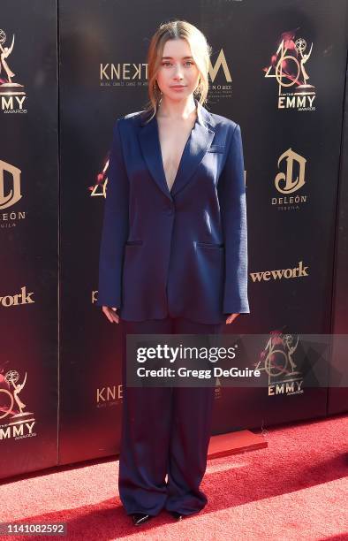 Olesya Rulin arrives at the 46th Annual Daytime Creative Arts Emmy Awards at Pasadena Civic Center on May 3, 2019 in Pasadena, California.