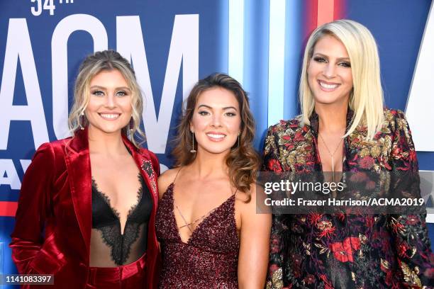 Hannah Mulholland, Naomi Cooke and Jennifer Wayne of Runaway June attend the 54th Academy Of Country Music Awards at MGM Grand Hotel & Casino on...