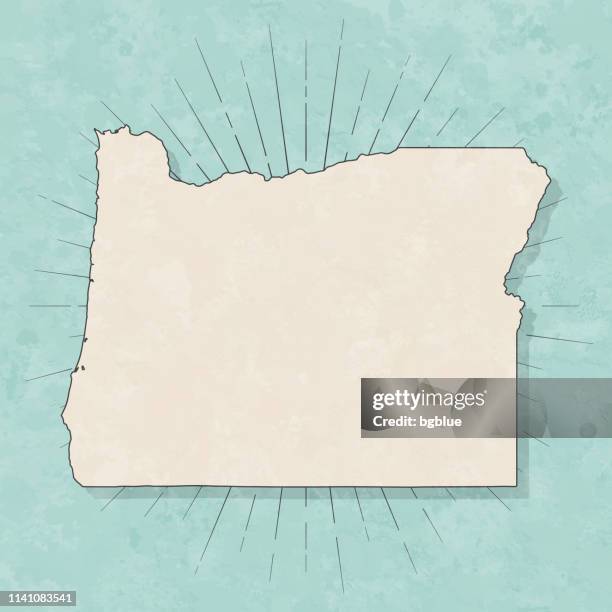 oregon map in retro vintage style - old textured paper - political map of oregon stock illustrations