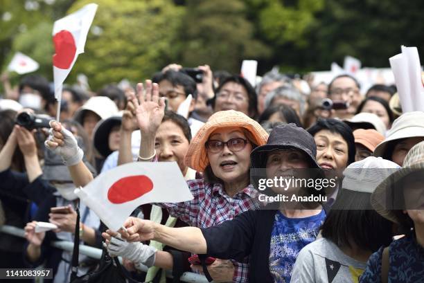 Emperor Naruhito, makes his first official public appearance with his wife Empress Masako and other members of the Japanese royal family, since his...