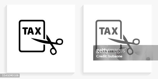 ilustrações, clipart, desenhos animados e ícones de ícone preto e branco do quadrado do corte de imposto - cortando atividade