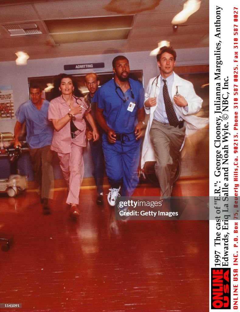 1997 The cast of "E.R.": George Clooney, Julianna Margulies, Anthony Edwards, Eriq La Salle and Noah