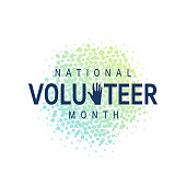 National volunteer month concept in flat style