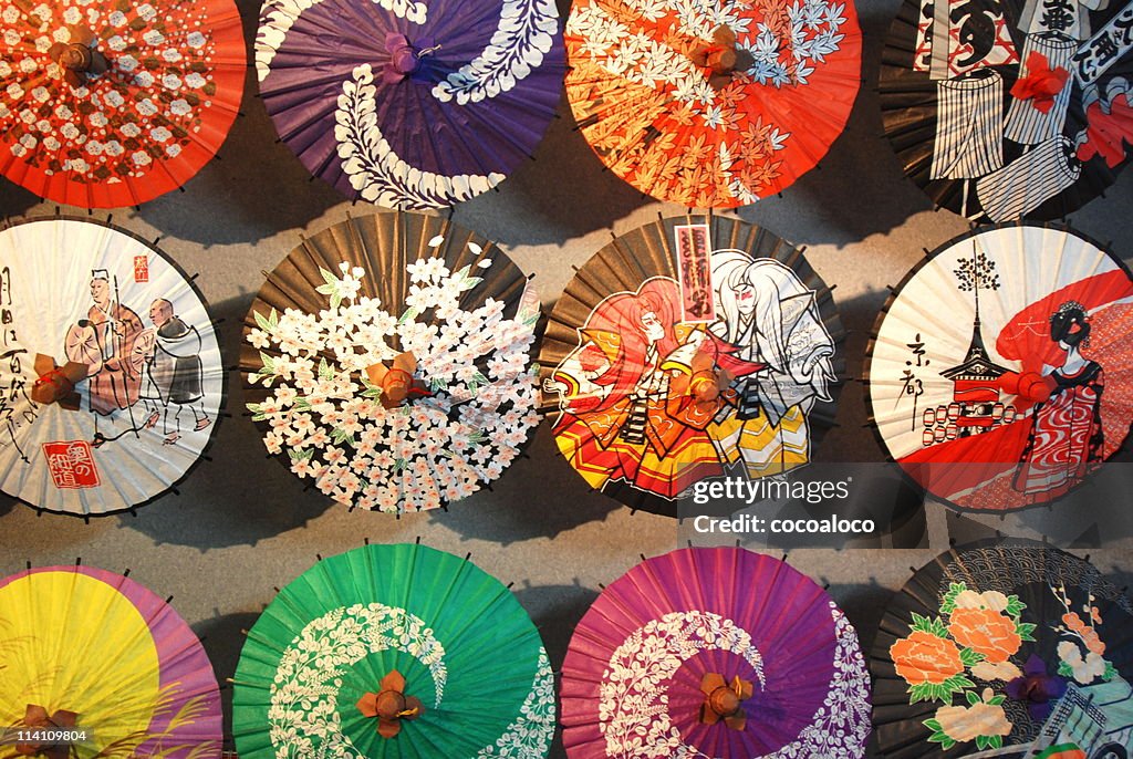 Umbrellas of Japanese traditional design