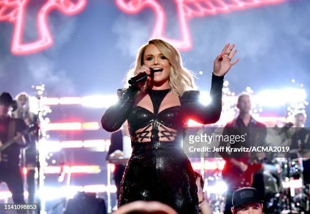 Miranda Lambert performs during the 54th Academy Of Country Music Awards at MGM Grand Garden Arena on April 07, 2019 in Las Vegas, Nevada.