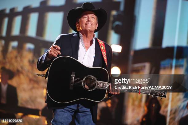 George Strait performs onstage during the 54th Academy Of Country Music Awards at MGM Grand Garden Arena on April 07, 2019 in Las Vegas, Nevada.