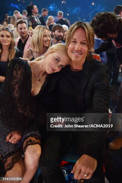 Nicole Kidman and Keith Urban attend the 54th Academy Of Country Music Awards at MGM Grand Garden Arena on April 07, 2019 in Las Vegas, Nevada.