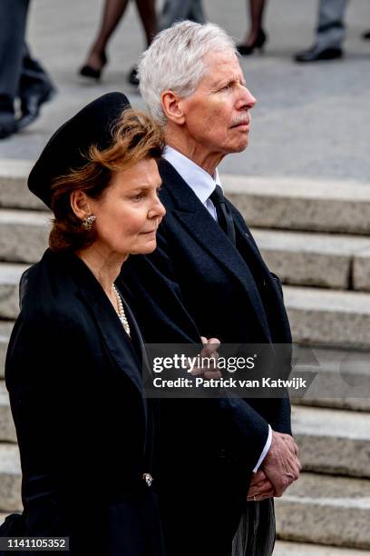 Princess Margaretha of Luxembourg and Prince Nikolaus of Liechtenstein attend the funeral of Grand Duke Jean of Luxembourg on May 04, 2019 in...
