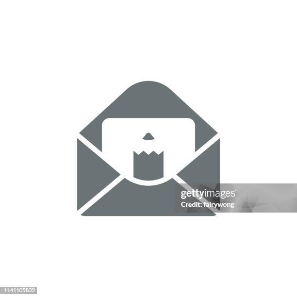 mail icon - selective focus office stock illustrations