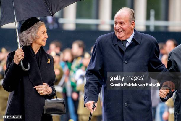 King Juan Carlos of Spain and Queen Sofia of Spain attend the funeral of Grand Duke Jean of Luxembourg on May 04, 2019 in Luxembourg, Luxembourg.