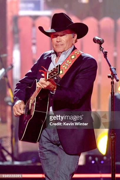 George Strait performs onstage during the 54th Academy Of Country Music Awards at MGM Grand Garden Arena on April 07, 2019 in Las Vegas, Nevada.