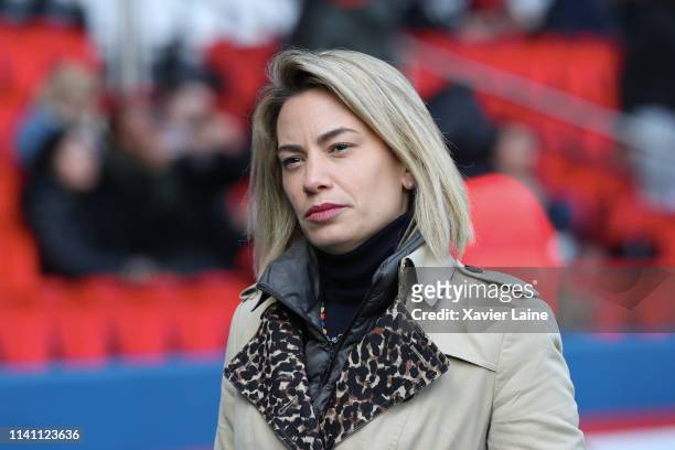 Anne-Laure Bonnet attends the Ligue 1 match between Paris Saint-Germain and OGC Nice at Parc des Princes on May 4, 2019 in Paris, France.