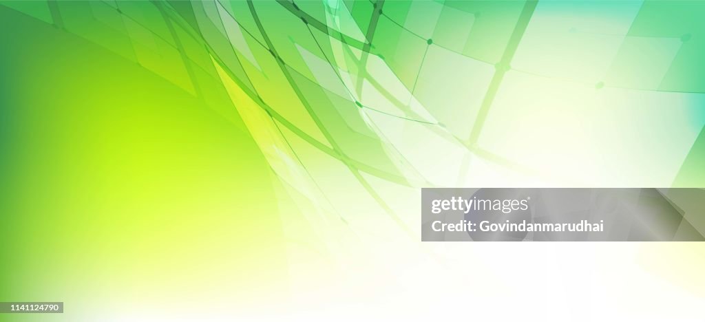 Green Color Circle shape technology abstract background