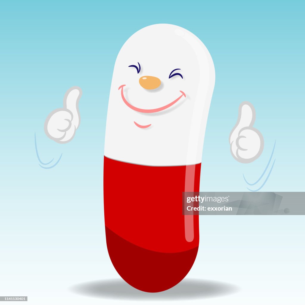 Effective Drug Cartoon Character High-Res Vector Graphic - Getty Images