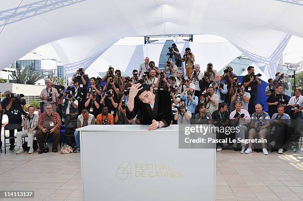 Actor Ezra Miller attends the 'We Need To Talk About Kevin' photocall during the 64th Annual Cannes Film Festival at the Palais des Festivals on May...