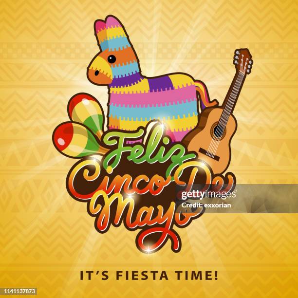cinco may pinata party - piñata stock-grafiken, -clipart, -cartoons und -symbole