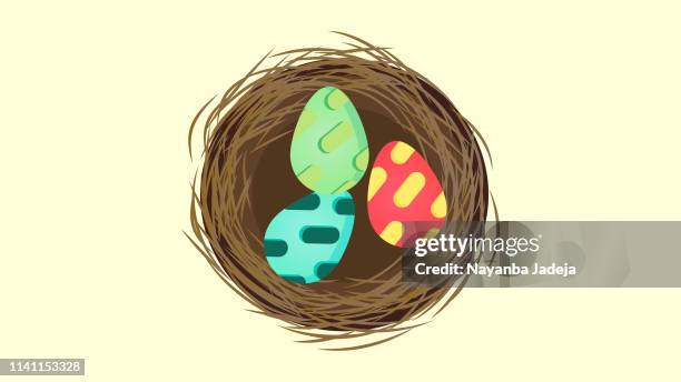 nest with egg - nest egg stock illustrations