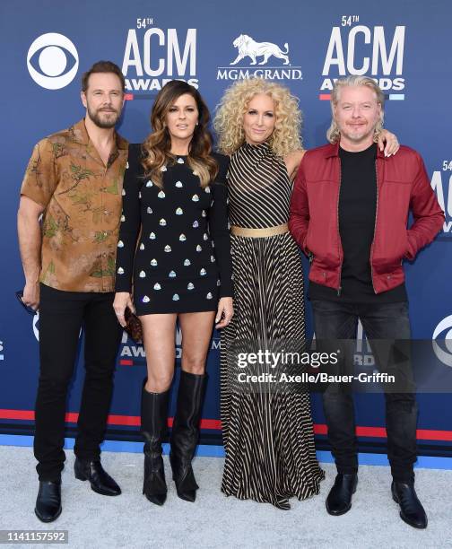 Jimi Westbrook, Karen Fairchild, Kimberly Schlapman and Philip Sweet of Little Big Town attend the 54th Academy of Country Music Awards at MGM Grand...