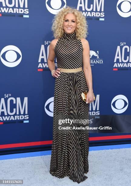 Kimberly Schlapman attends the 54th Academy of Country Music Awards at MGM Grand Garden Arena on April 07, 2019 in Las Vegas, Nevada.