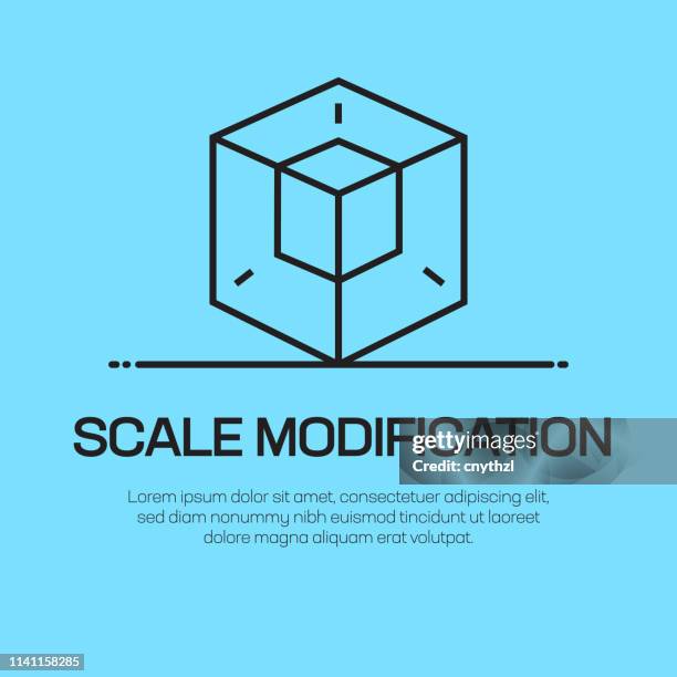 scale modification vector line icon - simple thin line icon, premium quality design element - printing process stock illustrations