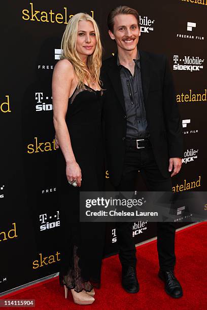 Actors Casey LaBow and James Hebert arrive at the "Skateland" premiere at ArcLight Cinemas on May 11, 2011 in Hollywood, California.