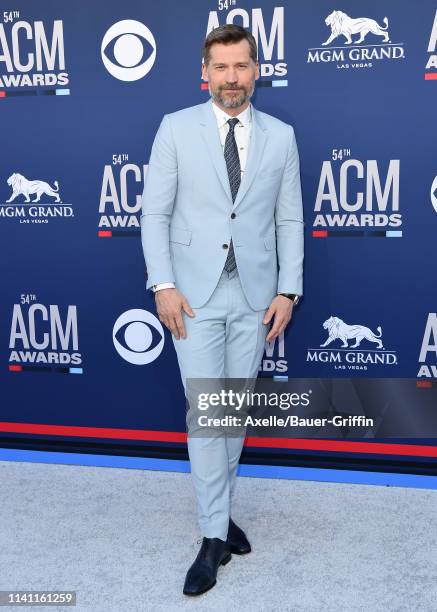 Nikolaj Coster-Waldau attends the 54th Academy of Country Music Awards at MGM Grand Garden Arena on April 07, 2019 in Las Vegas, Nevada.