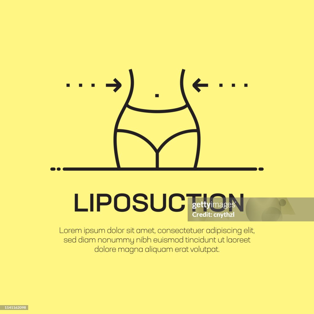 Liposuction Vector Line Icon - Simple Thin Line Icon, Premium Quality Design Element