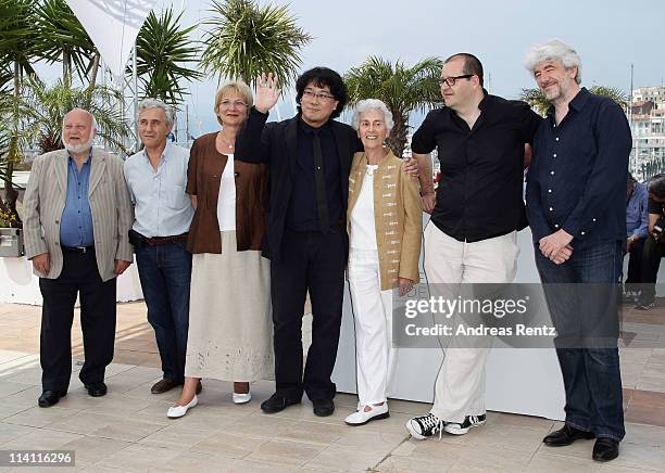 Camera D'Or Jury members Jaques Maillot, Alex Masson, Daniele Heymann, Joon-ho Bong , Eva Vezer, Robert Alazraki and Daniel Colland attend the Camera...