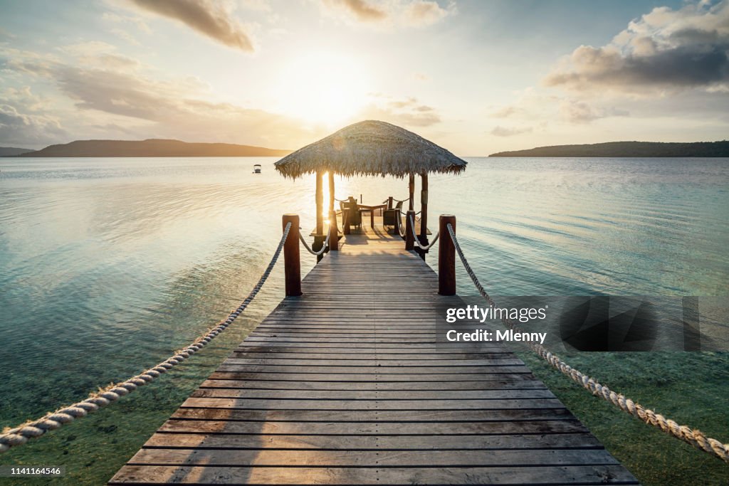 Vanuatu Romantic Sunset Jetty Efate Island