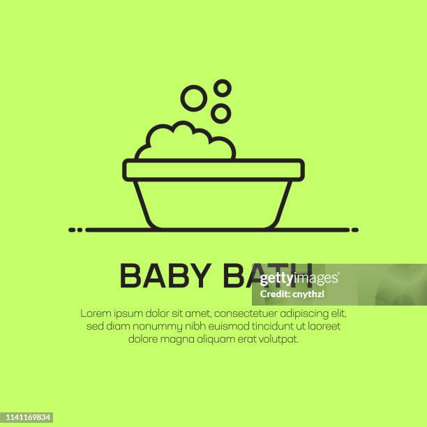 baby bath vector line icon - simple thin line icon, premium quality design element - cleaning cart vector stock illustrations