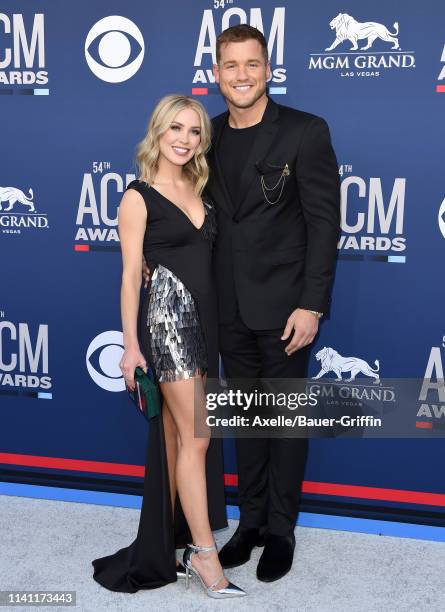 Cassie Randolph and Colton Underwood attend the 54th Academy of Country Music Awards at MGM Grand Garden Arena on April 07, 2019 in Las Vegas, Nevada.