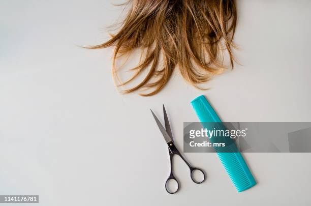 haircutting - hairdresser tools stock pictures, royalty-free photos & images