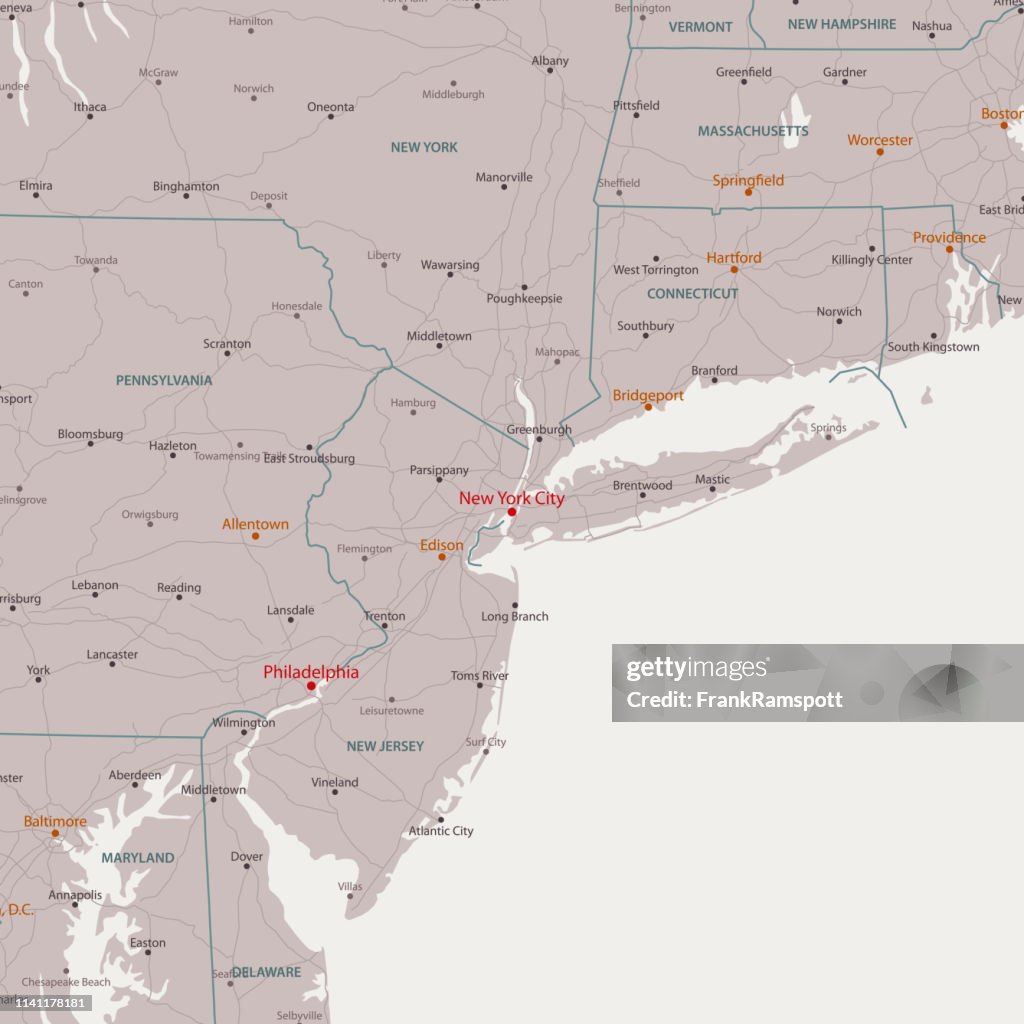 Mapa do vetor da área de New York City EUA