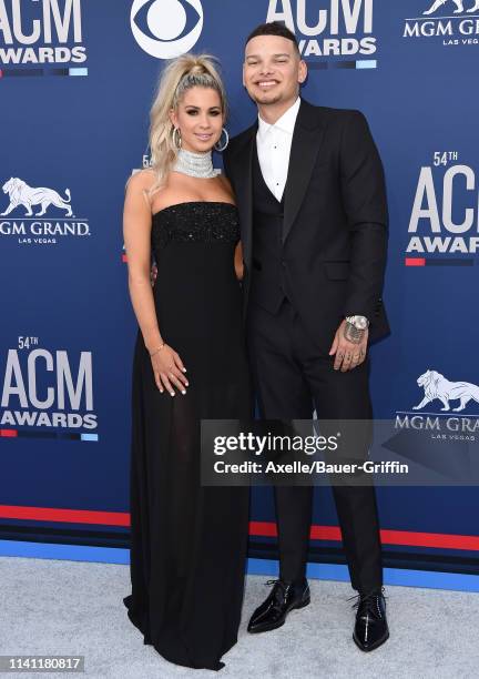 Katelyn Jae and Kane Brown attend the 54th Academy of Country Music Awards at MGM Grand Garden Arena on April 07, 2019 in Las Vegas, Nevada.