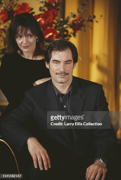 British actors Timothy Dalton and Joanne Whalley pictured together at a press call to promote the upcoming television series 'Scarlett' in London in...