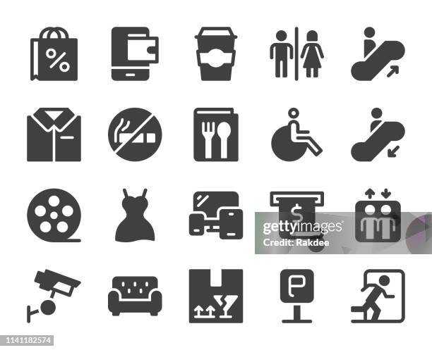 stockillustraties, clipart, cartoons en iconen met shopping mall-iconen - meubelwinkel