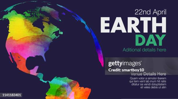 earth day poster or template - earth day globe stock illustrations