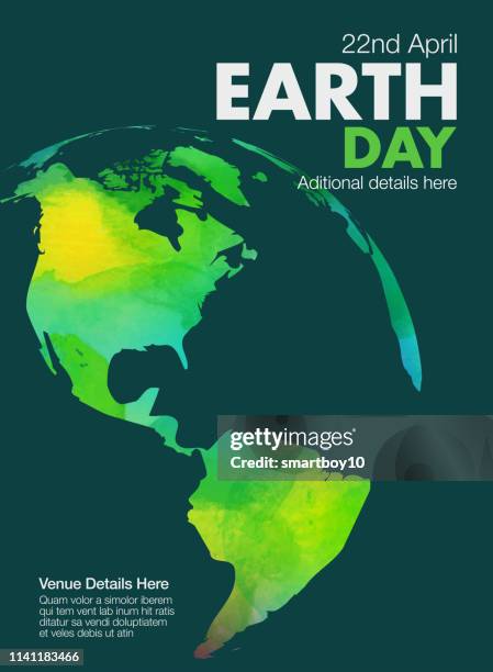 earth day poster or template - earth day globe stock illustrations