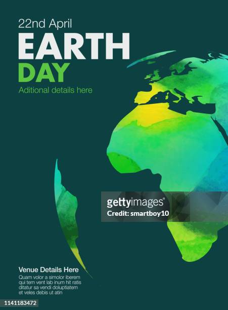 earth day poster or template - africa stock illustrations
